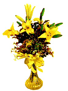 Лилии в золотой вазе картинка