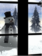 Снеговик за окном